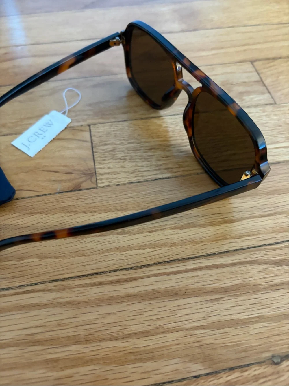 J. Crew Tortoiseshell Aviator Sunglasses - Dark Brown Lenses